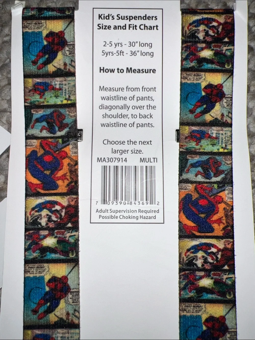 Marvel Spider-Man Suspenders Kids New with Tags